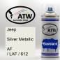 Preview: Jeep, Silver Metallic, AF / LAF / 612: 400ml Sprühdose, von ATW Autoteile West.